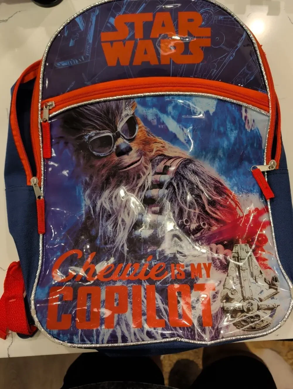 Star Wars Chewbacca Chewie Is My Copilot Kids Boys School Backpack Book Bag Blue